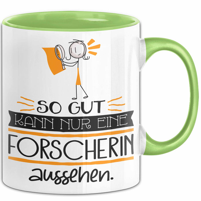 Forscherin Geschenk Tasse So Gut Kann Nur Eine Forscherin Aussehen Geschenkidee Geburtstag Weihnachten Lustig Grün Trendation