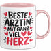 Aerztin Tasse Geschenk Beste Aerztin Mit Ganz Viel Herz Geschenkidee Beruf Rosa Trendation
