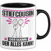 Stiefcousin Tasse Geschenk für Stiefcousin Der Mann Der Alles Kann Geschenkidee zum Geburtstag Schwarz Trendation