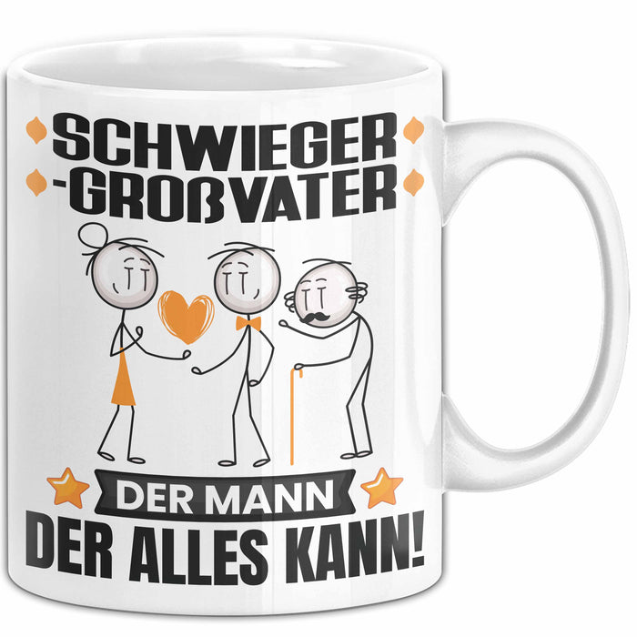 Schwiegergroßvater Tasse Geschenk für Schwiegergroßvater Der Mann Der Alles Kann Geschenkidee zum Geburtstag Weiß Trendation