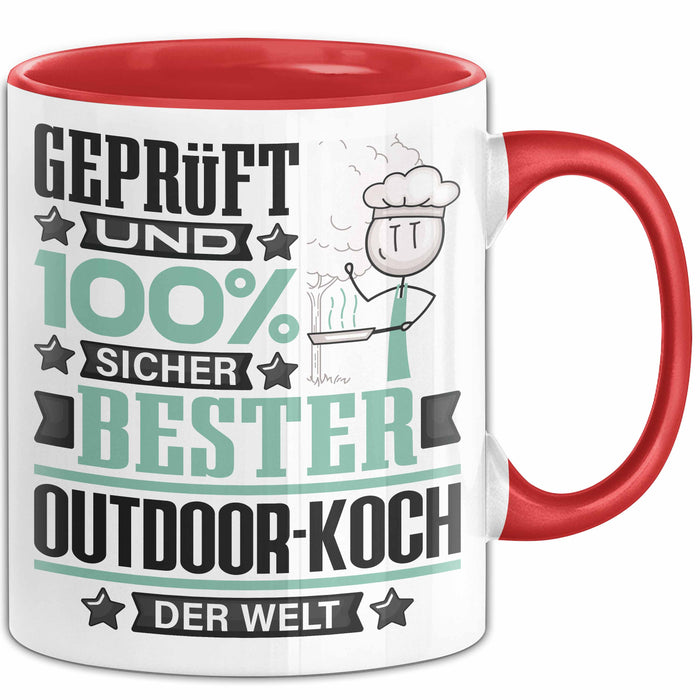 Outdoor-Koch Geschenk Lustiger Spruch für Outdoor-Koch Geschenkidee Bester Outdoor-Koch Der Welt Rot Trendation