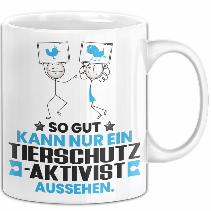 Tierschutzaktivist Geschenk Tasse So Gut Kann Nur Ein Tierschutzaktivist Aussehen Geschenkidee Kaffee-Becher Weiß Trendation