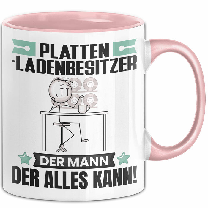 Plattenladenbesitzer Tasse Geschenk für Plattenladenbesitzer Der Mann Der Alles Kann Geschenkidee zum Geburtstag Rosa Trendation