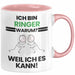 Ringer Geschenk Tasse Lustiger Spruch Ich Bin Ringer Warum Weil Ich Es Kann Geschenkidee Bester Ringer Geburtstag Kaffee-Becher Rosa Trendation