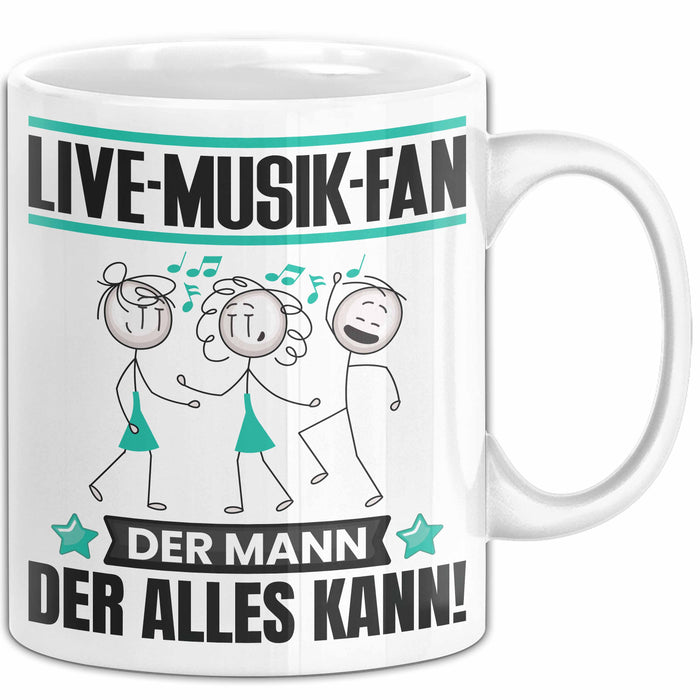 Live-Musik-Fan Tasse Geschenk für Live-Musik-Fan Der Mann Der Alles Kann Geschenkidee zum Geburtstag Weiß Trendation