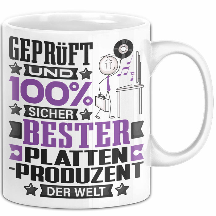 Plattenproduzent Geschenk Lustiger Spruch für Plattenproduzent Geschenkidee Bester Plattenproduzent Der Welt Weiß Trendation
