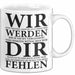 Büroarbeit Kollege Abschied Tasse Geschenk Lustige Geschenkidee Spruch Wir Werden Dir Fehlen Weiß Trendation