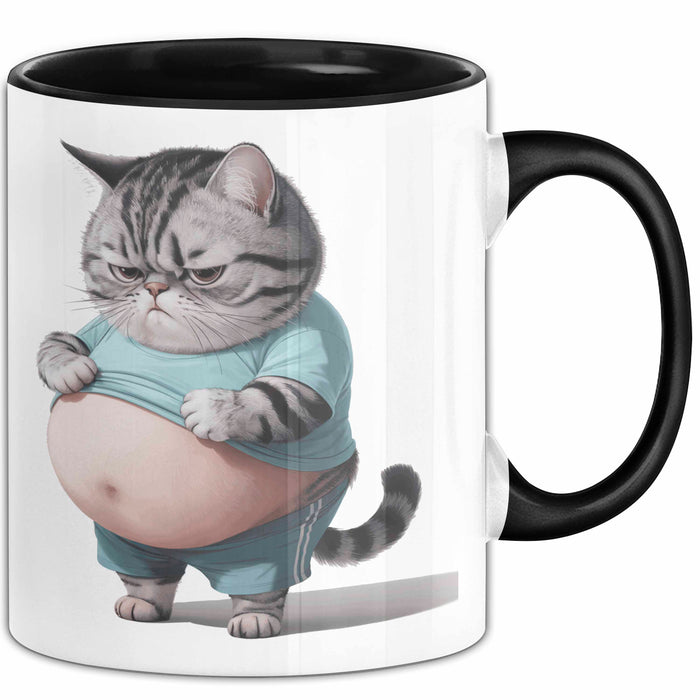 Dicke Fette Katze Kätzchen Besitzer Tasse Becher Geschenk Lustige Geschenkidee Spruch Trendation