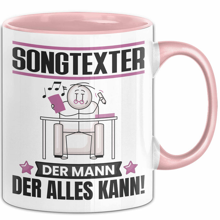 Songtexter Tasse Geschenk für Songtexter Der Mann Der Alles Kann Geschenkidee zum Geburtstag Rosa Trendation