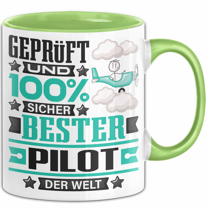 Pilot Geschenk Lustiger Spruch für Pilot Geschenkidee Bester Pilot Der Welt Grün Trendation