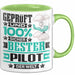 Pilot Geschenk Lustiger Spruch für Pilot Geschenkidee Bester Pilot Der Welt Grün Trendation