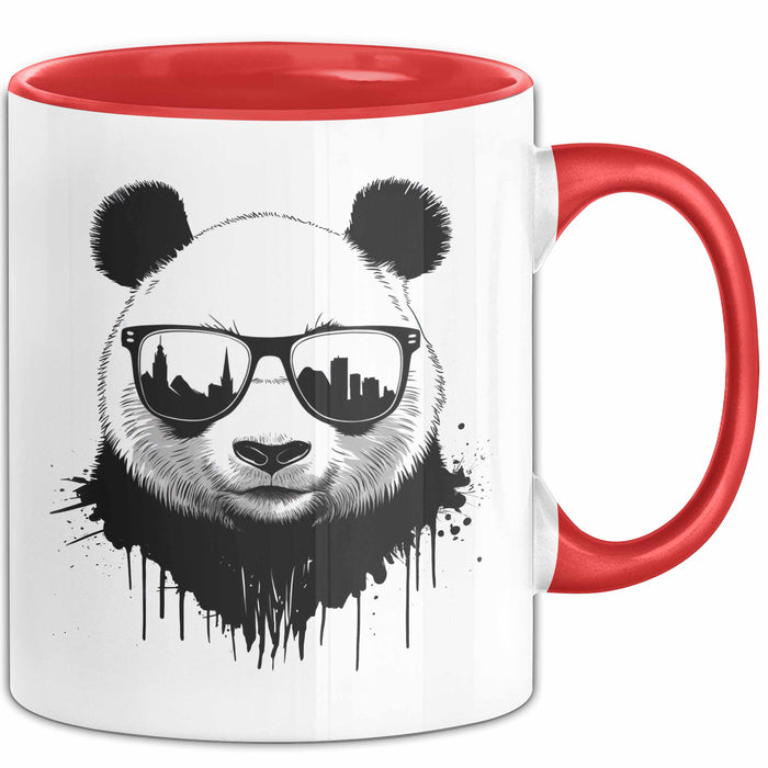 Panda Mit Sonnenbrille Tasse Geschenk Lustige Geschenkidee Spruch Rot Trendation