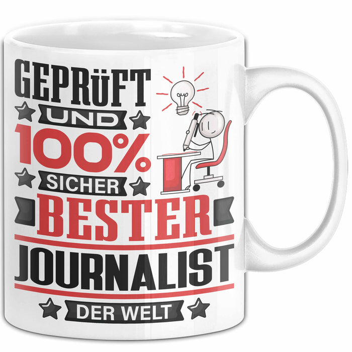 Journalist Geschenk Lustiger Spruch für Journalist Geschenkidee Bester Journalist Der Welt Weiß Trendation