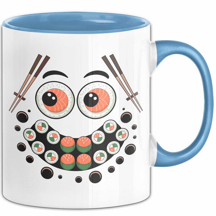 Sushi Liebhaber Tasse Geschenkidee für rohe Rollen Fans Blau Trendation