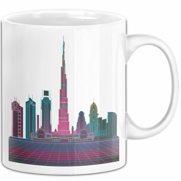 Dubai VAE Burj Khalifa Tasse Geschenk Lustige Geschenkidee Spruch Weiß Trendation