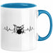 Drummer Schlagzeug-Spieler Geschenk Tasse Geschenkidee Kaffee-Becher Schlagzeuger Herzschlag Blau Trendation