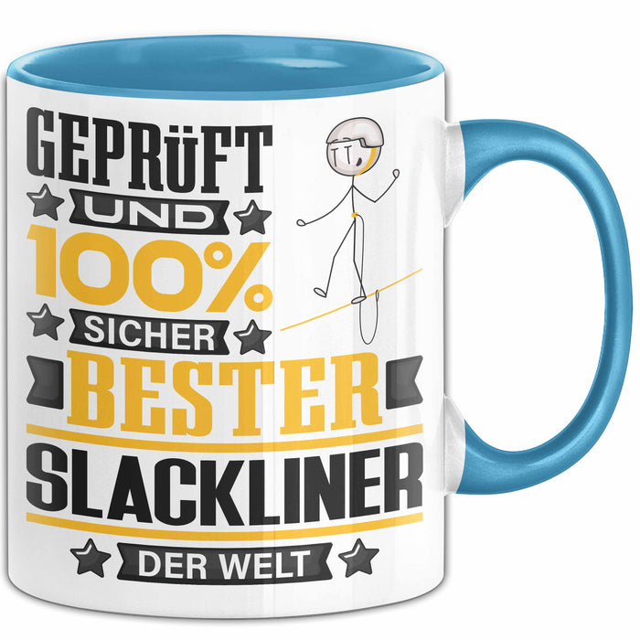 Slackliner Geschenk Lustiger Spruch für Slackliner Geschenkidee Bester Slackliner Der Welt Blau Trendation