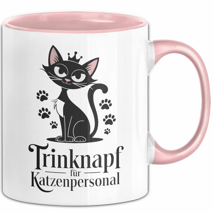 Katzenliebhaber Tasse Geschenkidee Trinknapf Katzen Personal Rosa Trendation