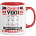 Yogi Tasse Geschenk für Yogi Geburtstag Lustiger Spruch Kaffee-Becher Was Ist Deine Superkraft Rot Trendation