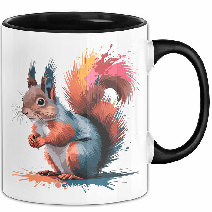 Eichhörnchen Tierliebhaber Tasse Geschenk Lustige Geschenkidee Spruch Schwarz Trendation