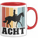 Tasse Geschenk Acht Retro Pferd Design Becher Rot Trendation