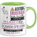 Squash-Spielerin Tasse Geschenk Lustiger Spruch Bitte Erheben Sie Sich Seine Majestät Die Squash-Spielerin Betritt Den Raum Grün Trendation