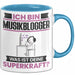 Musikblogger Tasse Geschenk für Musikblogger Geburtstag Lustiger Spruch Kaffee-Becher Was Ist Deine Superkraft Blau Trendation