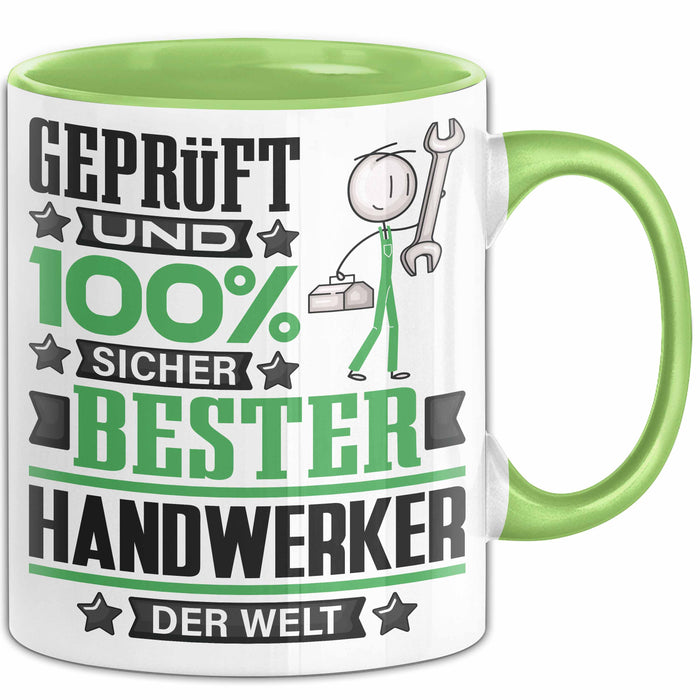 Handwerker Geschenk Lustiger Spruch für Handwerker Geschenkidee Bester Handwerker Der Welt Grün Trendation
