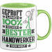 Handwerker Geschenk Lustiger Spruch für Handwerker Geschenkidee Bester Handwerker Der Welt Grün Trendation