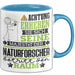 Naturforscher Geschenk Tasse Lustiger Spruch Erheben Sie Sich Der Naturforscher Betritt den Raum Blau Trendation