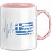 Griechenland Tasse Geschenk Grieche Flagge Herz Kaffee-Becher Rosa Trendation