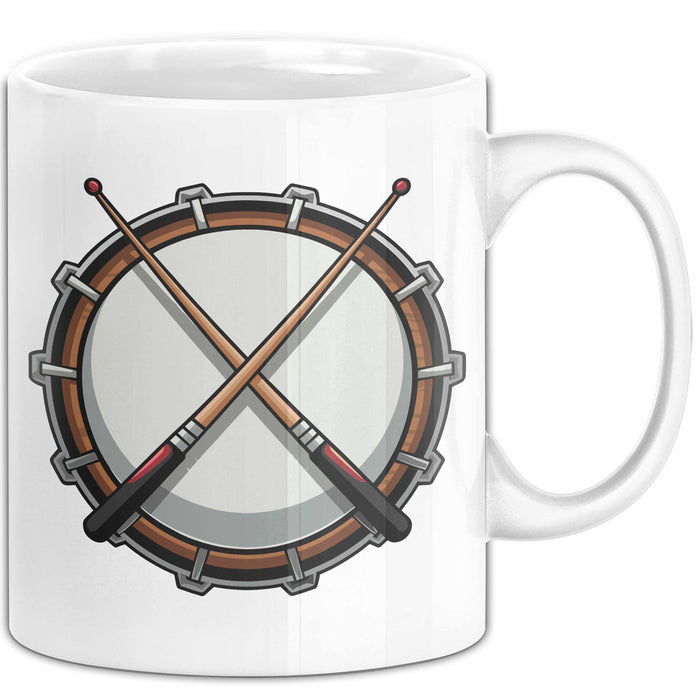 Schlagzeuger Tasse Geschenkidee für Beatmacher Fans Weiß Trendation