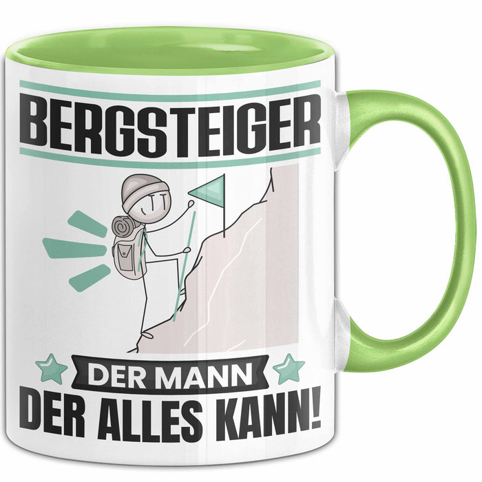 Bergsteiger Tasse Geschenk für Bergsteiger Der Mann Der Alles Kann Geschenkidee zum Geburtstag Grün Trendation