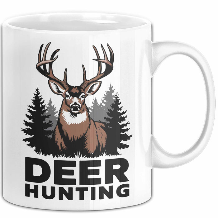 Hirschjäger Jagd Tasse Geschenk für Naturburschen Lustiges Weiß Trendation