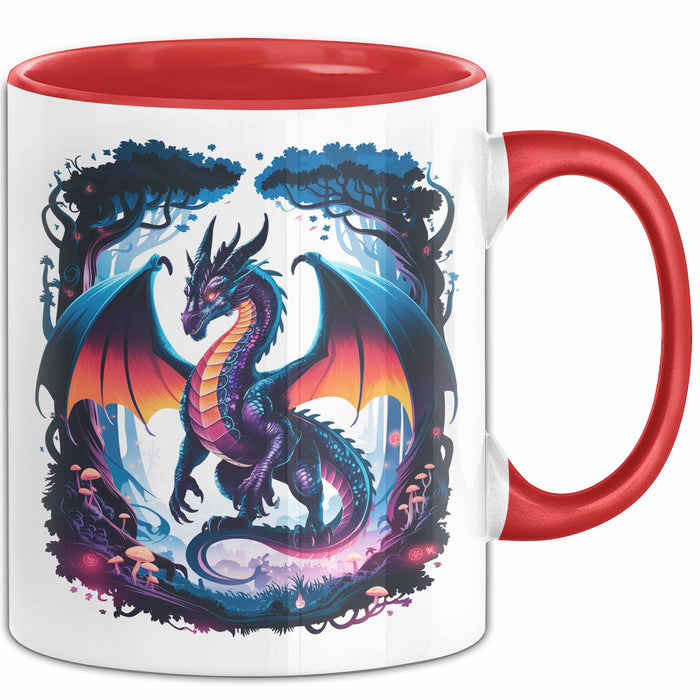 Fantasy Liebhaber Tasse Geschenkidee für Mythologie Fans Rot Trendation