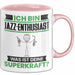 Jazz-Enthusiast Tasse Geschenk für Jazz-Enthusiast Geburtstag Lustiger Spruch Kaffee-Becher Was Ist Deine Superkraft Rosa Trendation