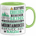 Mountainbiker Geschenk Tasse Lustiger Spruch Erheben Sie Sich Der Mountainbiker Betritt den Raum Grün Trendation