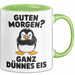 Sarkastischer Pinguin Tasse Geschenk Lustige Geschenkidee Spruch Guten Morgen? Ganz Dünnes Eis Grün Trendation