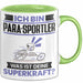 Para-Sportler Tasse Geschenk für Para-Sportler Geburtstag Lustiger Spruch Kaffee-Becher Was Ist Deine Superkraft Grün Trendation