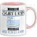 Surferin Tasse Geschenk Ich Bin Surferin Warum Weil Ich Es Kann Geschenkidee Geburtstag Rosa Trendation
