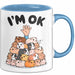 Meerschweinchen Tierliebhaber Tasse Geschenk Lustige Geschenkidee Spruch Blau Trendation