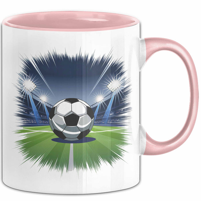 Fußballspieler Tasse Geschenkidee für Fußballliebhaber Rosa Trendation