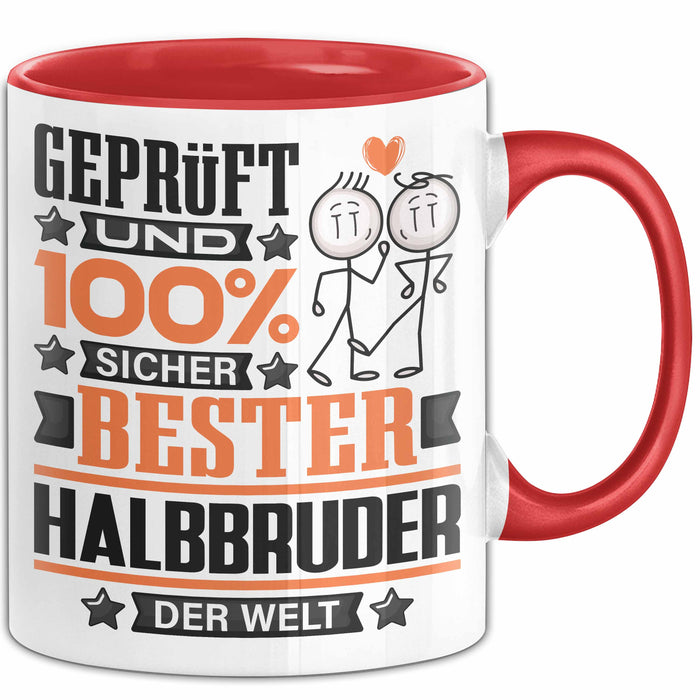 Halbbruder Geschenk Lustiger Spruch für Halbbruder Geschenkidee Bester Halbbruder Der Welt Rot Trendation