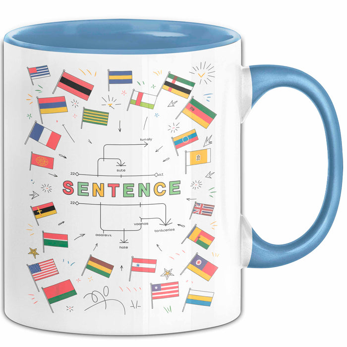 Sprachen Nerd Tasse Geschenk Lustige Geschenkidee Spruch Für Polyglotten Blau Trendation