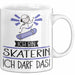Geschenk für Skaterin Tasse Lustige Geschenkidee Geburtstag Ich Bin Skaterin Ich Darf Das Weiß Trendation