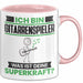 Gitarrenspieler Tasse Geschenk für Gitarrenspieler Geburtstag Lustiger Spruch Kaffee-Becher Was Ist Deine Superkraft Rosa Trendation