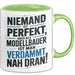 Modellbauer Tasse Geschenk Lustige Geschenkidee Spruch Niemand Ist Perfekt Aber Als Modellbauer Ist Man Verdammt Nah Dran Grün Trendation