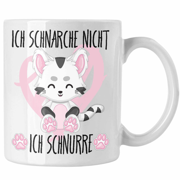 Ich Schnarche Nicht Ich Schnurre Tasse Geschenk Frauen Katzenliebhaber Geschenkidee Weiß Trendation