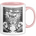 Katzen Tierliebhaber Tasse Geschenk Lustige Geschenkidee Spruch Alien UFO Katze Rosa Trendation
