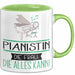 Pianistin Geschenk Tasse Becher Die Frau Die Allen Kann Geschenkidee für eine Pianistin Lustig Grün Trendation